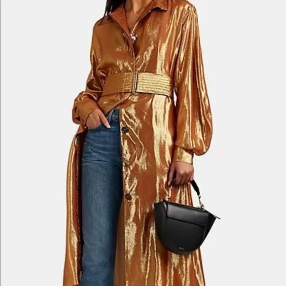 CF GOLDMAN Silk-Blend Belted Evening Coat - Picture 2 of 4